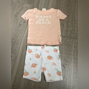 Rabbit + Bear Peachy Kids Pajama Set Size 24 Months